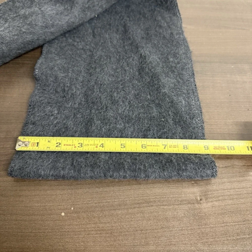 Alpaca Camargo Gray Silver Peruvian Alpaca Wool Scarf Fringe‎ Embroidered OS